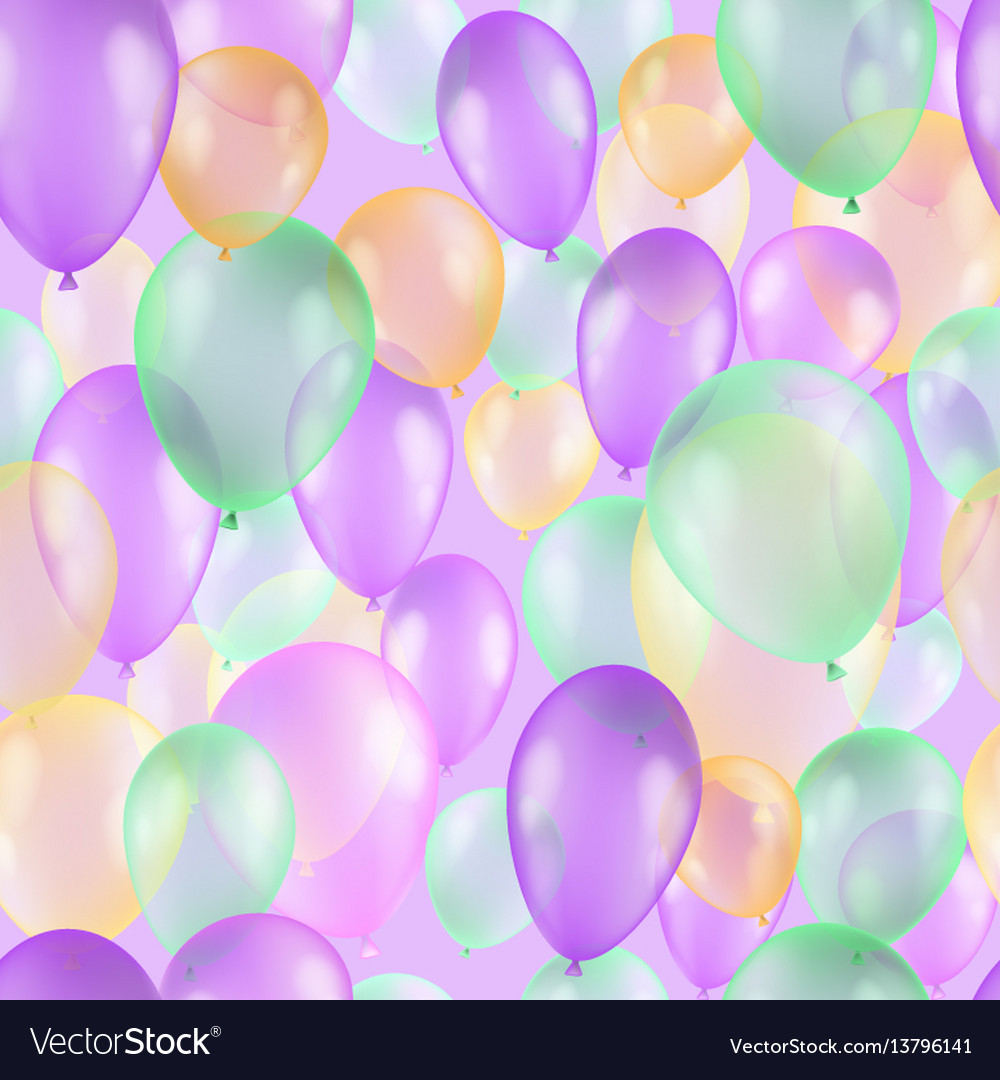 Balloons seamless pattern background beautiful vector image Balloons seamless pattern background beautiful