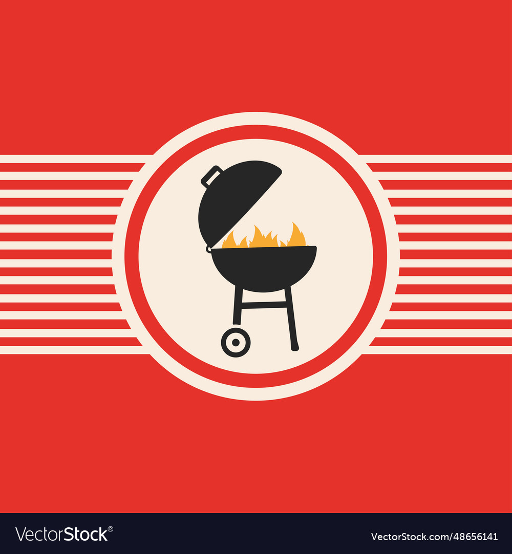 Bbq grill and fire barbecue poster