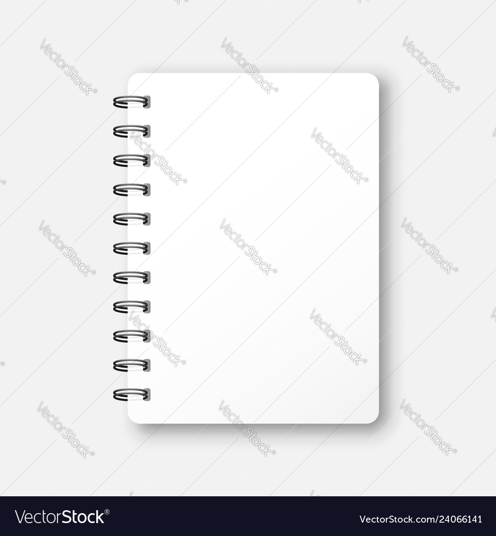 Blank mock up notepad icon in flat style spiral