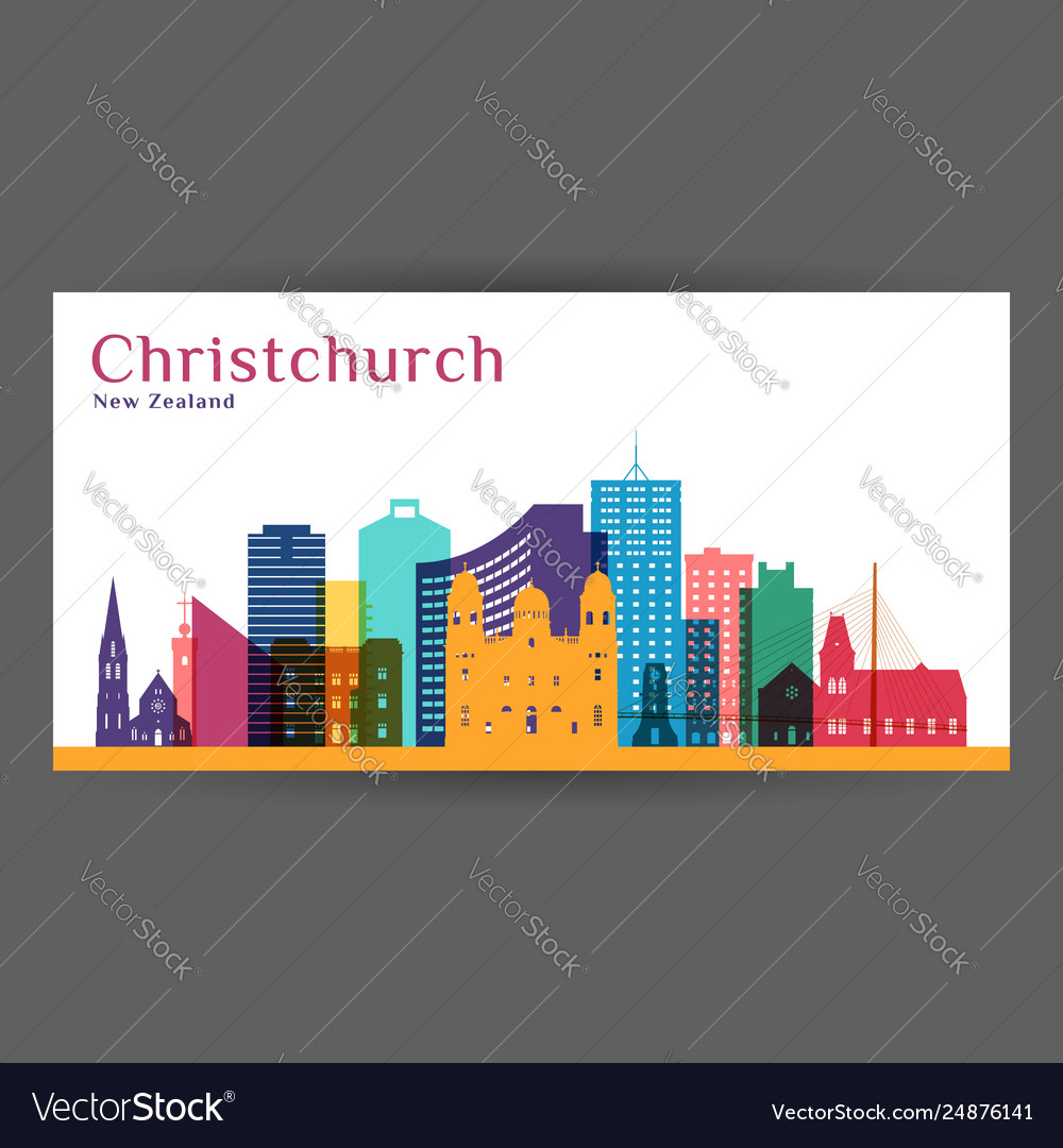 Christchurch city architecture silhouette
