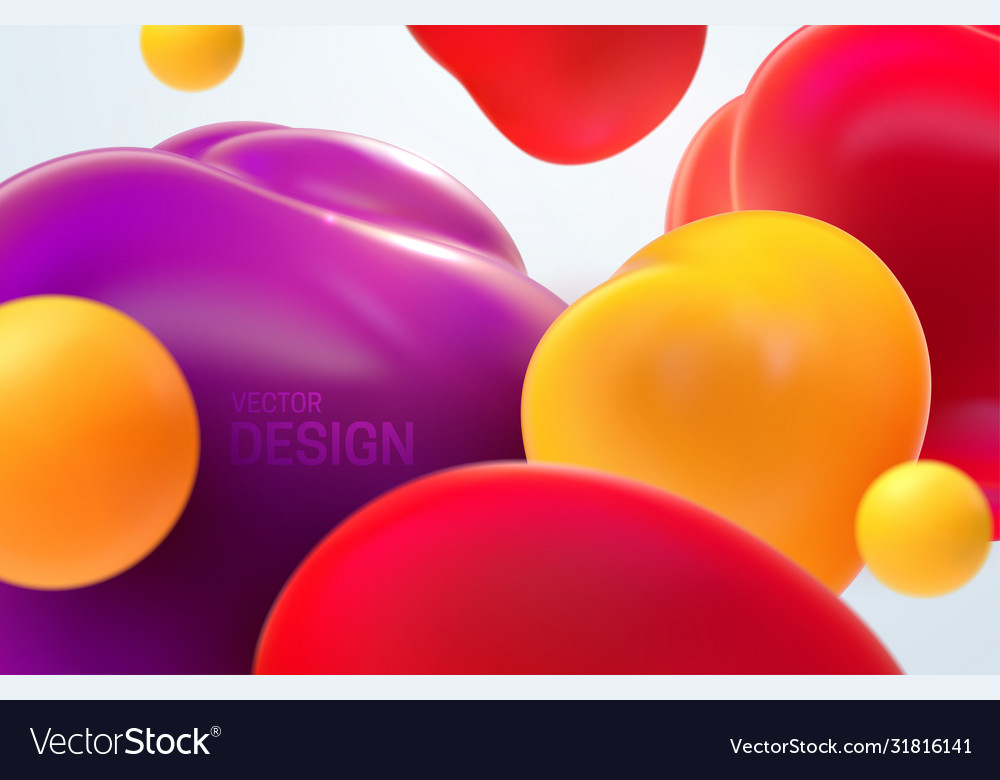 Colorful flowing bubbles 3d Royalty Free Vector Image