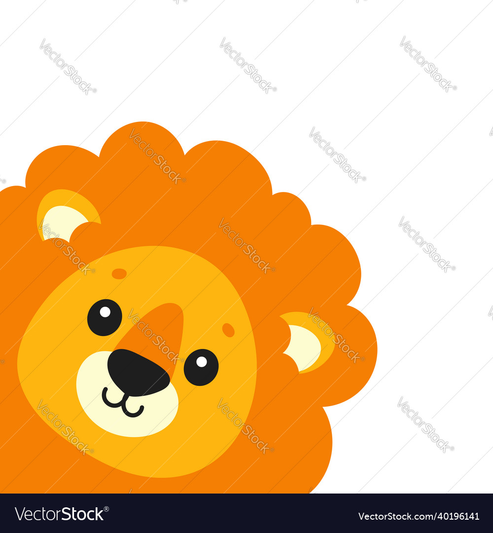 Cute lion wild animal cartoon character colorful Vector Image