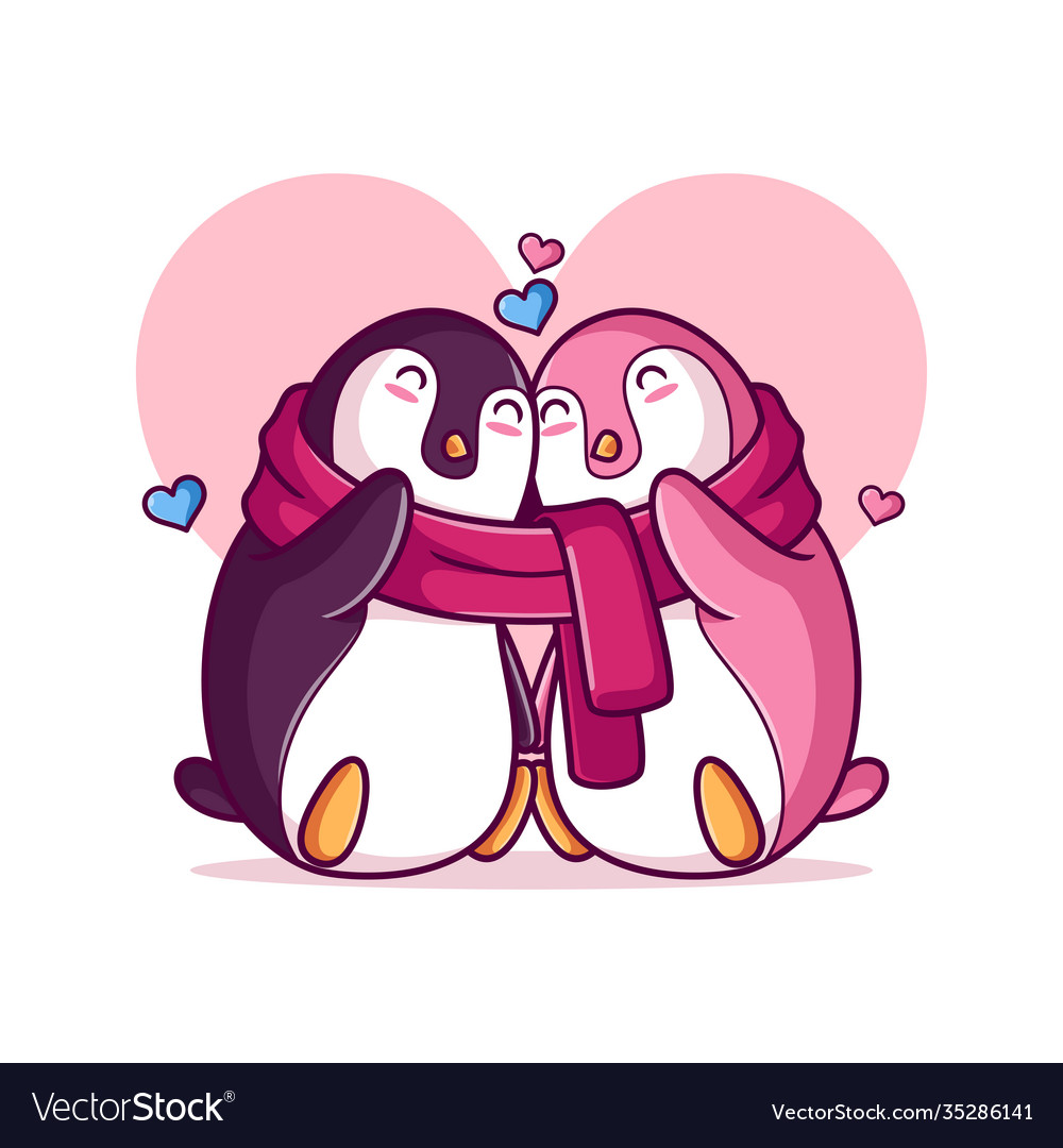 Schöne romantische Valentinstag Pinguine Paar