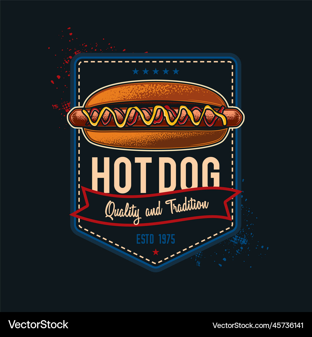 Emblem fast food establishments Royalty Free Vector Image
