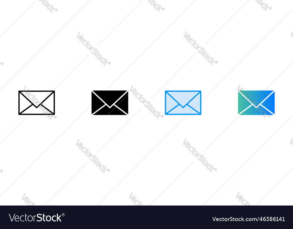 Envelope icon of in various style vector image Envelope icon of in various style