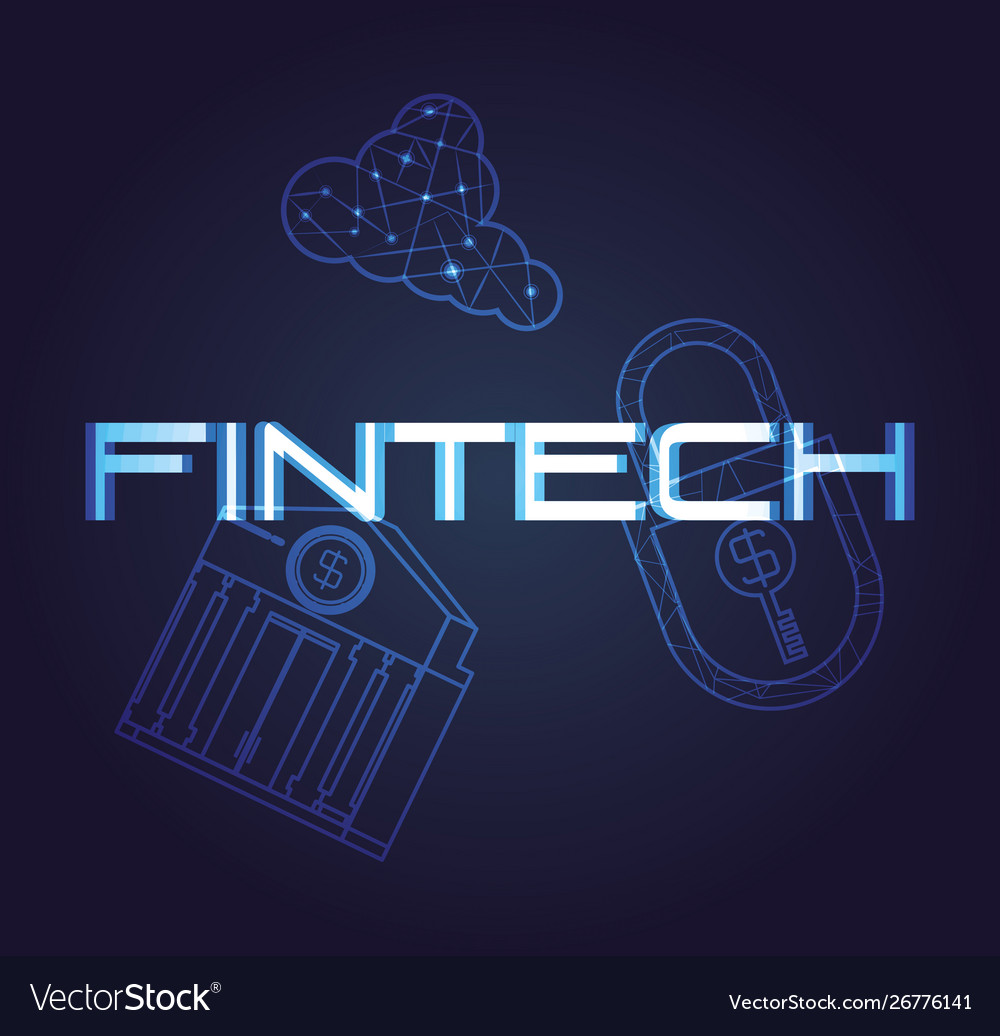 Financial technology set icons