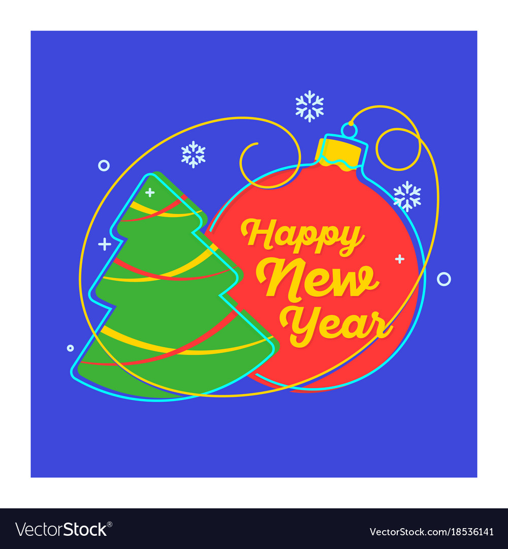 Flat linear christmas banner scroll tag card Vector Image