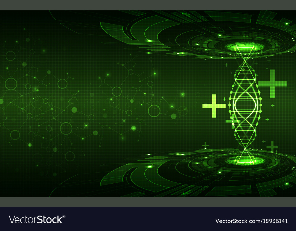 Green Science Template Dna Molecules Background Vector Image 1828