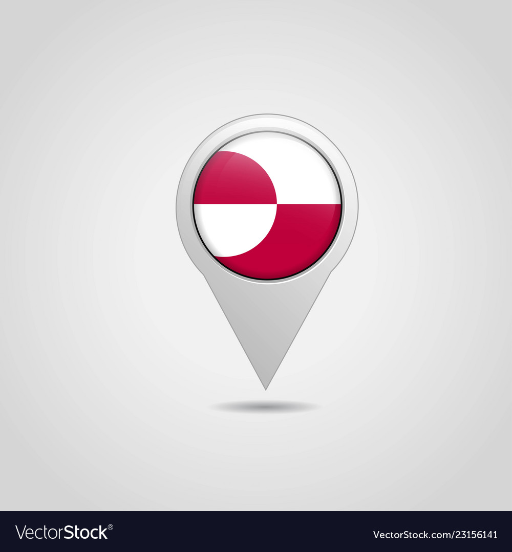 Greenland flag map pin