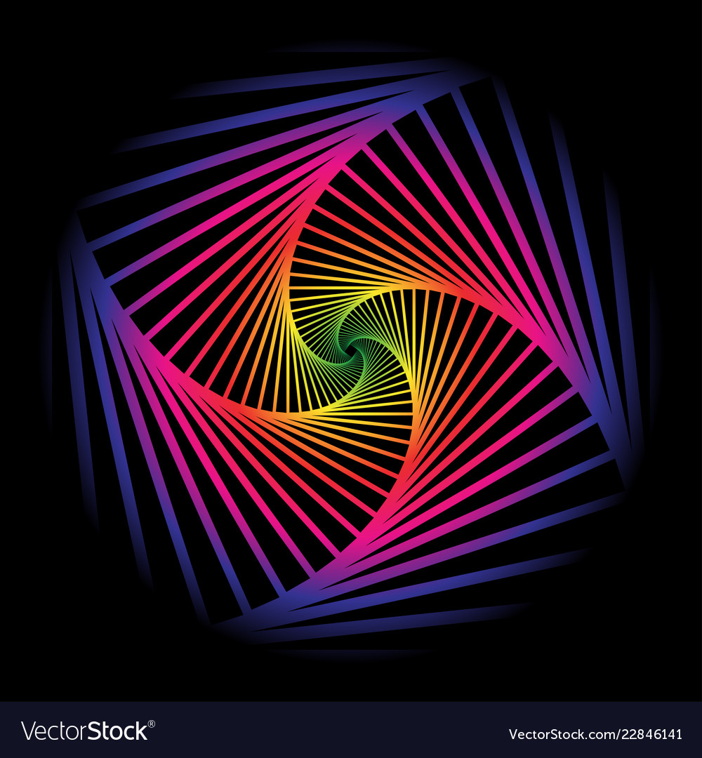 Inward concentric rotating spirally squares vector image Inward concentric rotating spirally squares