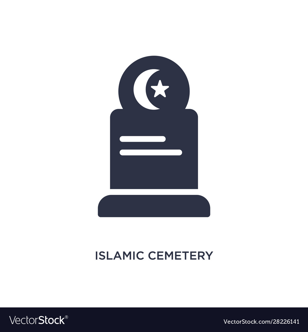 Islamic cemetery icon on white background simple