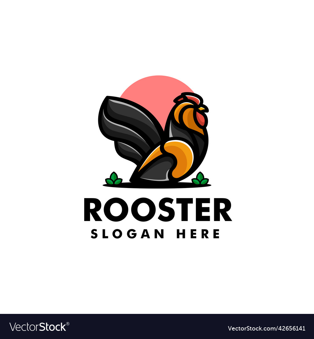 Logo cute cock simple mascot style