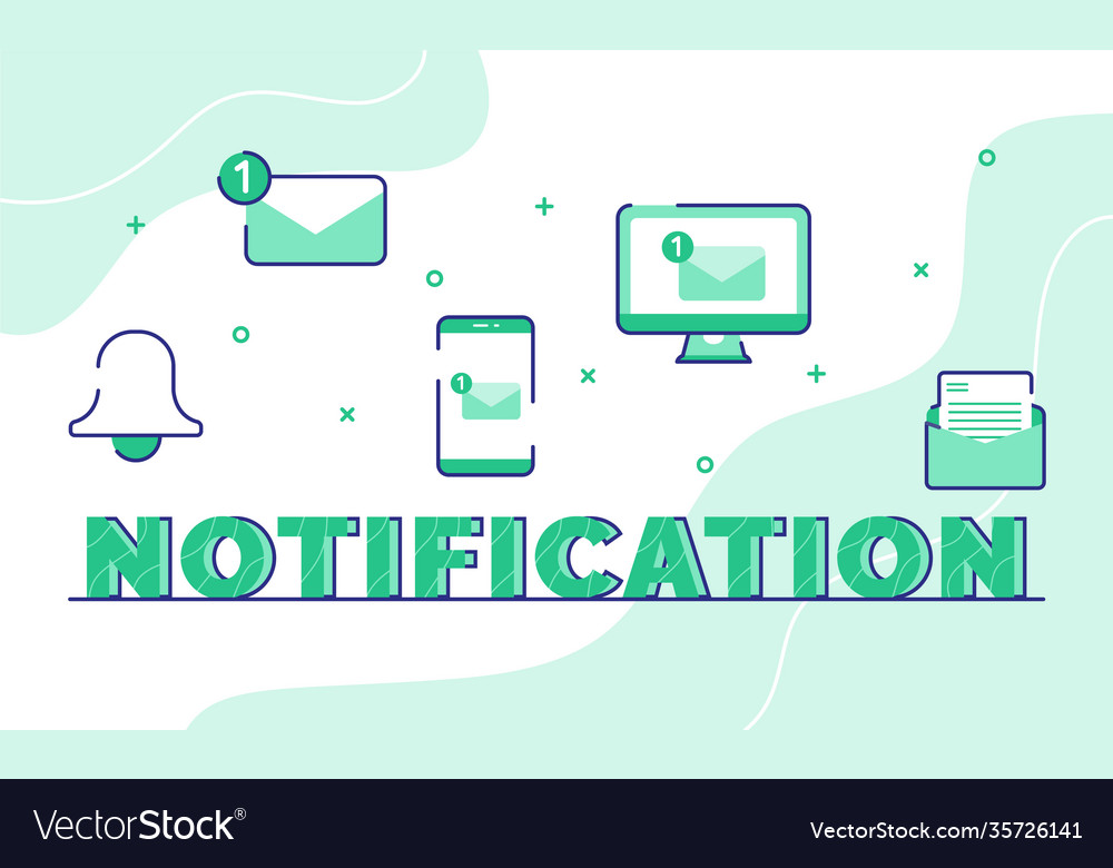 Notification typography word art background