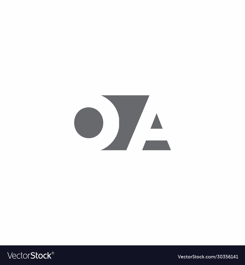 Oa logo monogram with negative space style design Vector Image