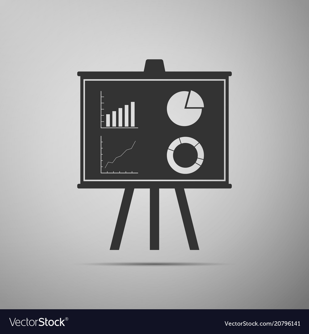 Presentation financial board with graph chart vector image Presentation financial board with graph chart