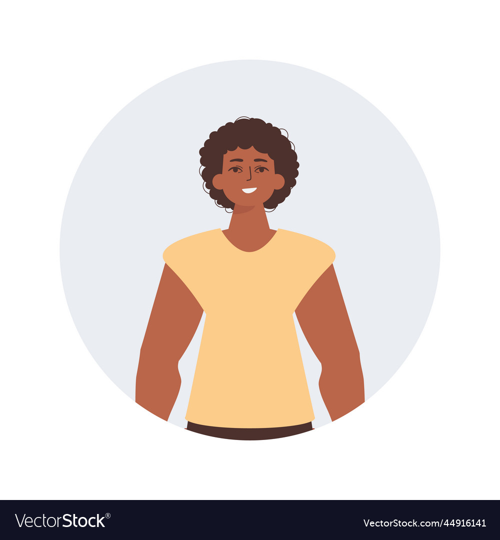 Round avatar of a boy character in modern trendy Vector Image