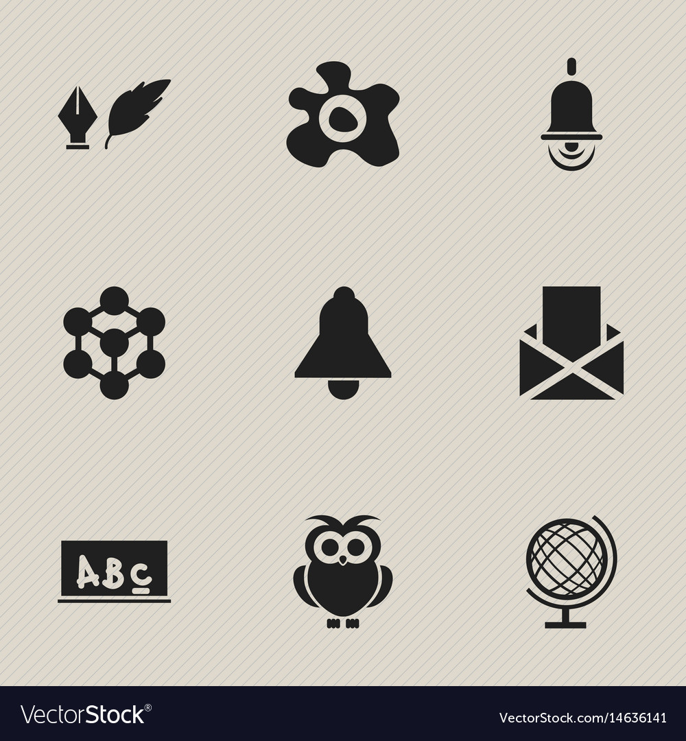 Set of 9 editable university icons includes