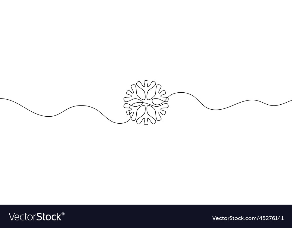 Single Line Schneeflocke Zeichnung