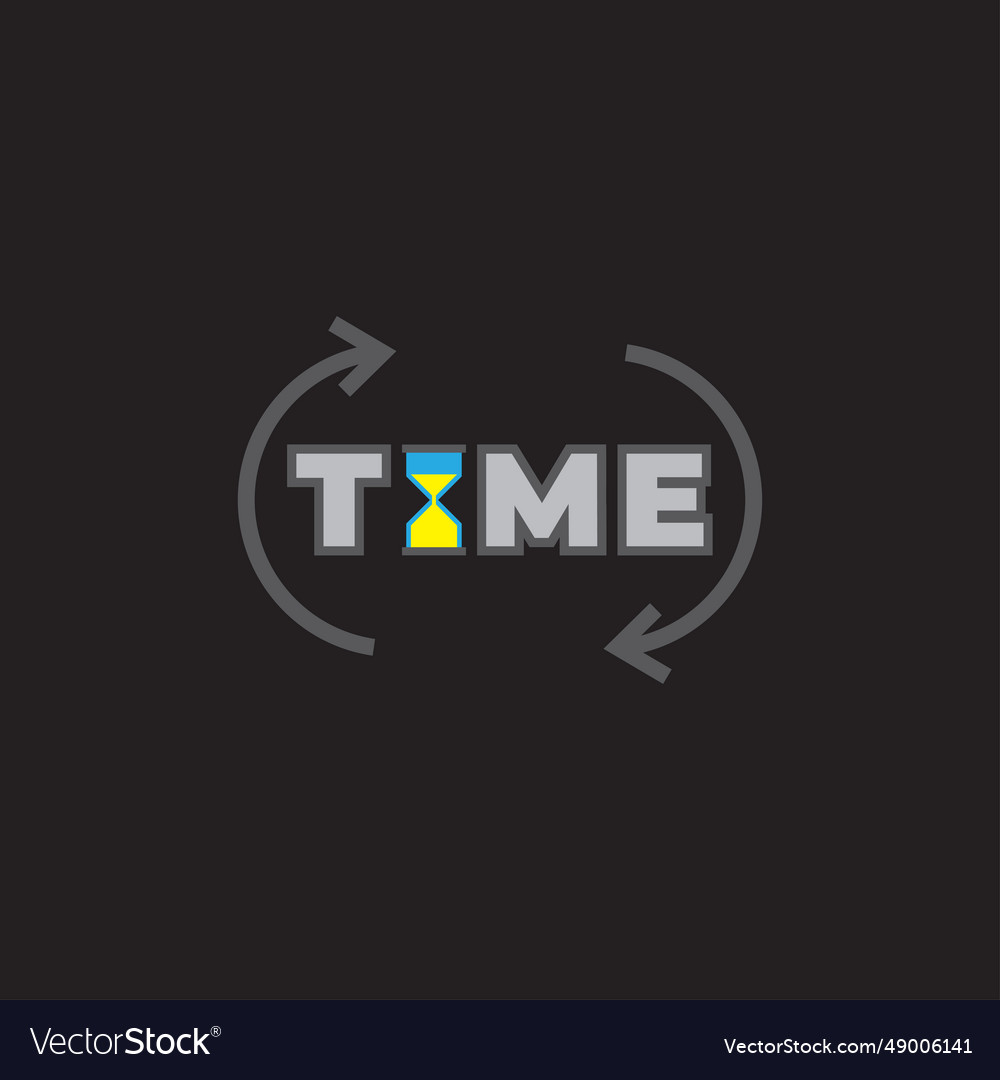Text time process round arrows icon