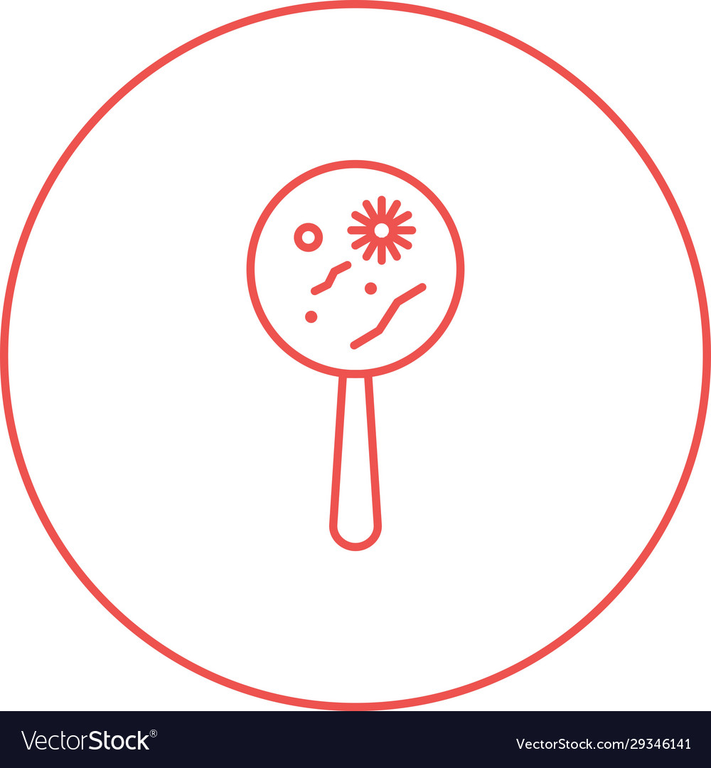 Unique magnified bacteria line icon