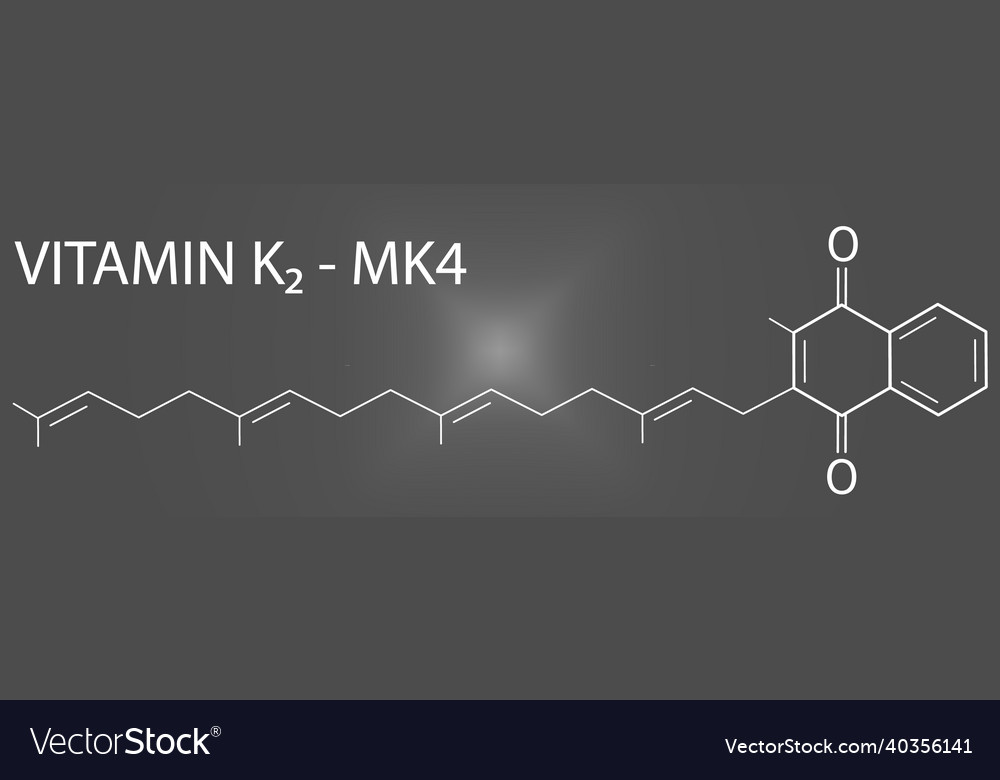 Vitamin k2 mk4 or menaquinone 4 formula Royalty Free Vector