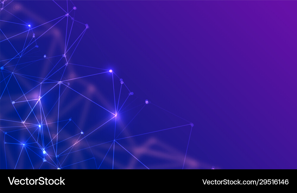 Abstract technology particles low poly background Vector Image