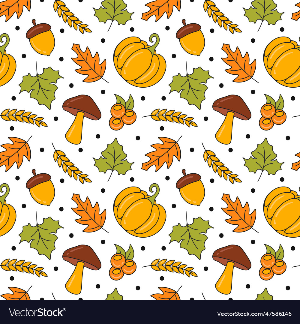 Autumn seamless pattern element panoramic Vector Image Autumn seamless pattern element panoramic