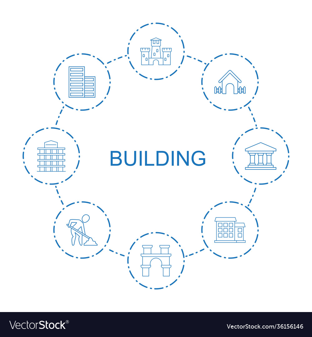 Building icons vector image Building icons