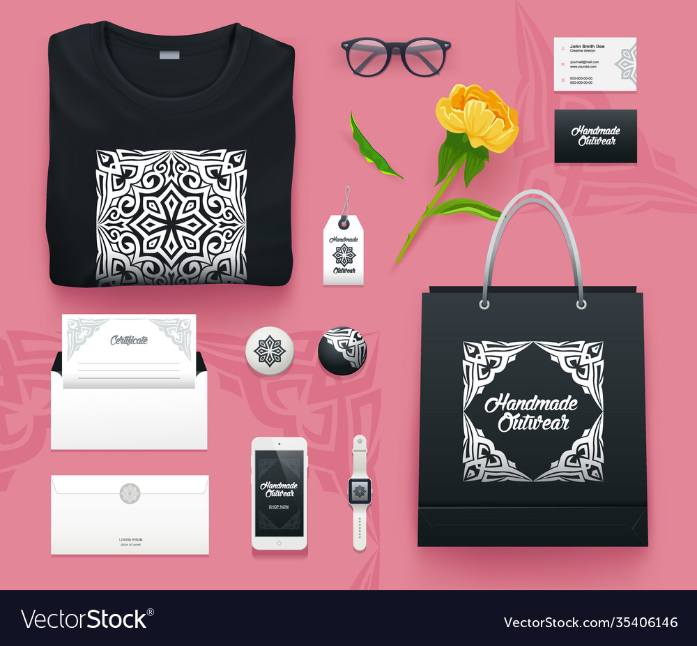 Corporate identity template business set for shop