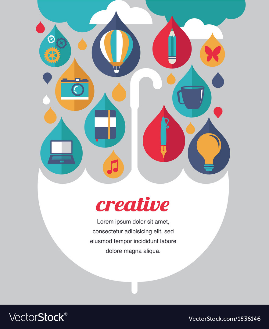 Creative umbrella idea and design concept Vector Image