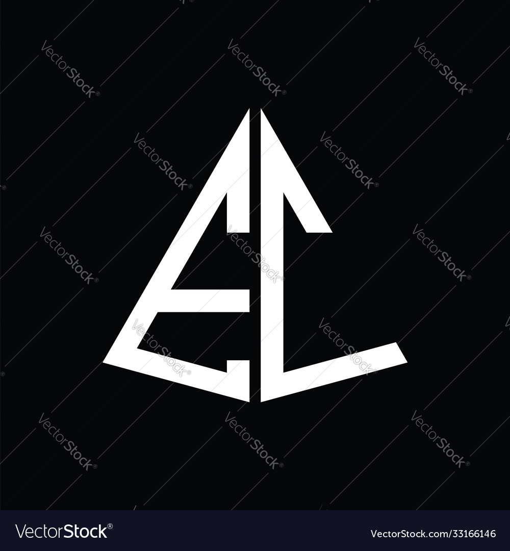 E c white triangle initials with a black