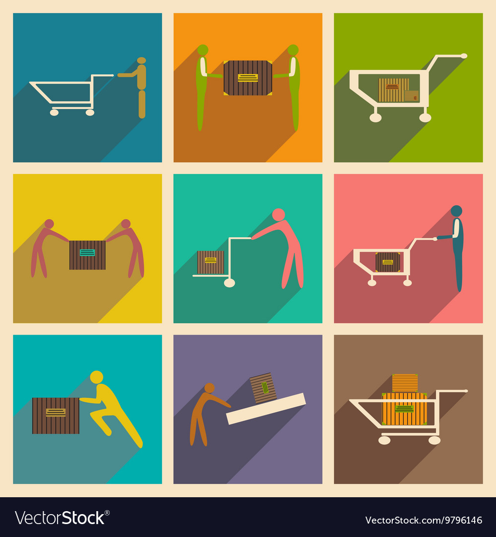 Flat with shadow concept and mobile application