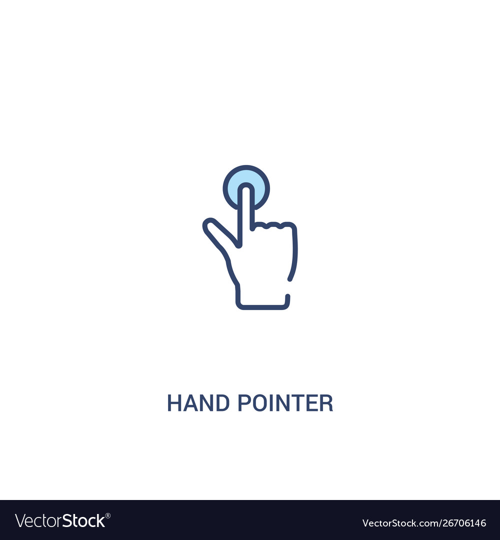 Hand pointer concept 2 colored icon simple line vector image Hand pointer concept 2 colored icon simple line