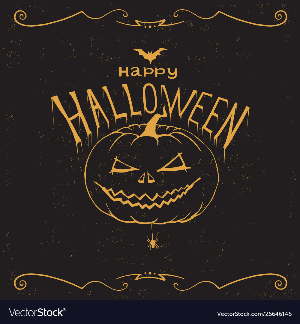 Happy halloween print wall art poster vector image Happy halloween print wall art poster