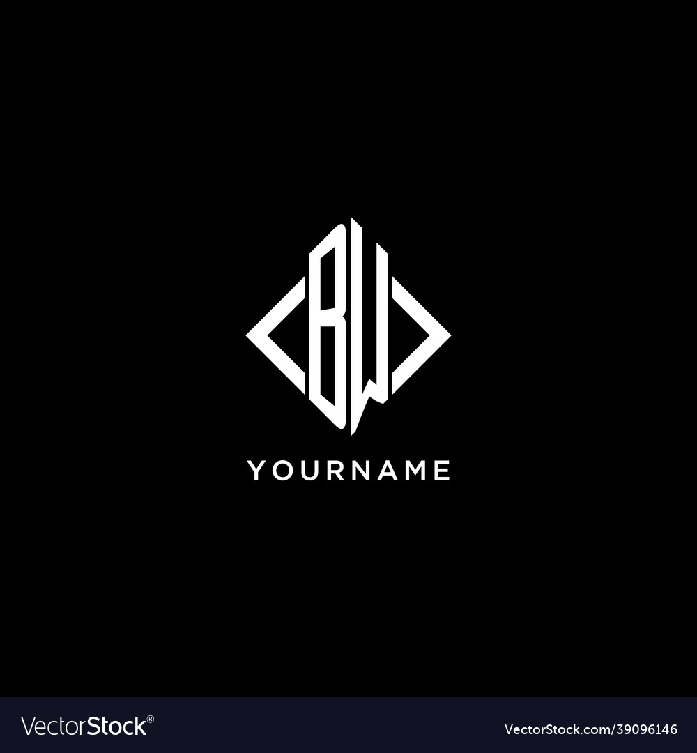 Initial monogram with rhombus shape logo design