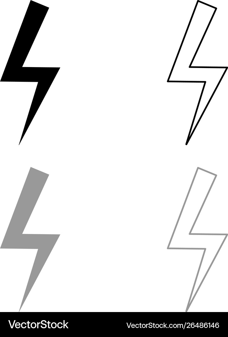 Lightning bolt electric power flash thunderbolt Vector Image