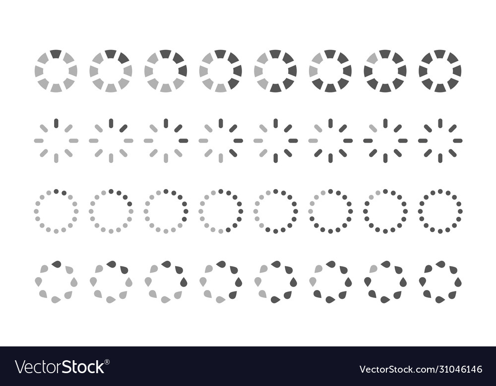 Loading set icons in flat style vector image Loading set icons in flat style