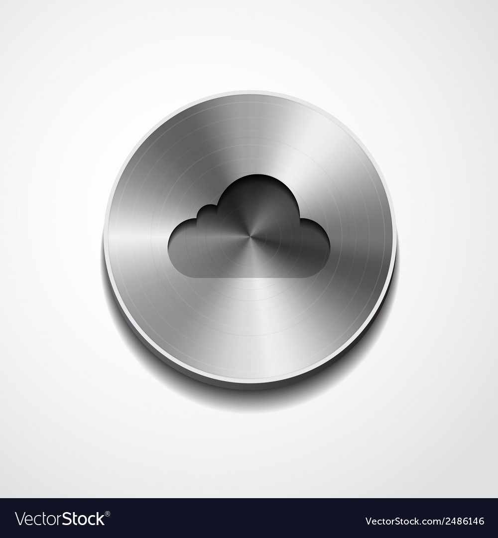 Metallic Cloud Button Icon