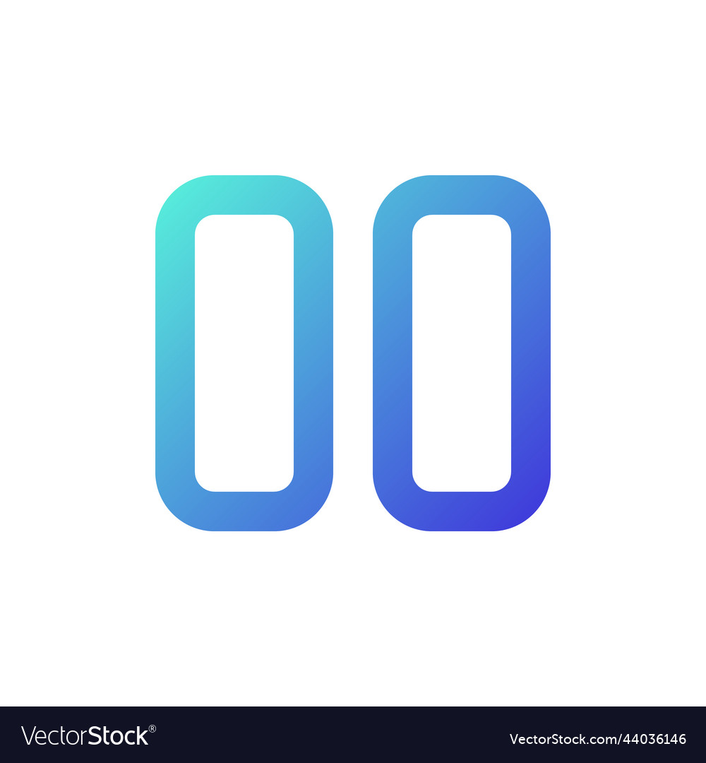 Pause pixel perfect gradient linear ui icon vector image Pause pixel perfect gradient linear ui icon