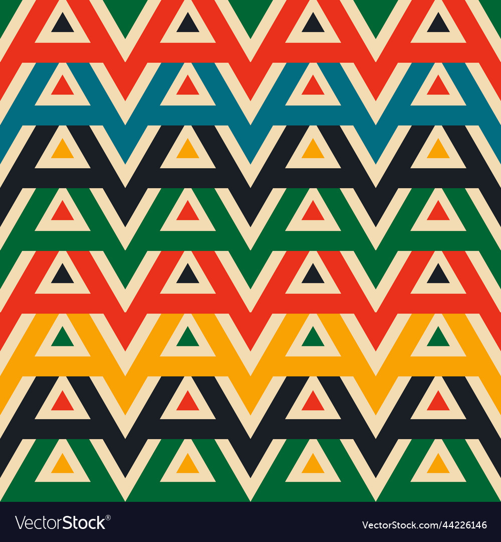 Retro groovy pattern with triangles in the style Vector Image Retro groovy pattern with triangles in the style