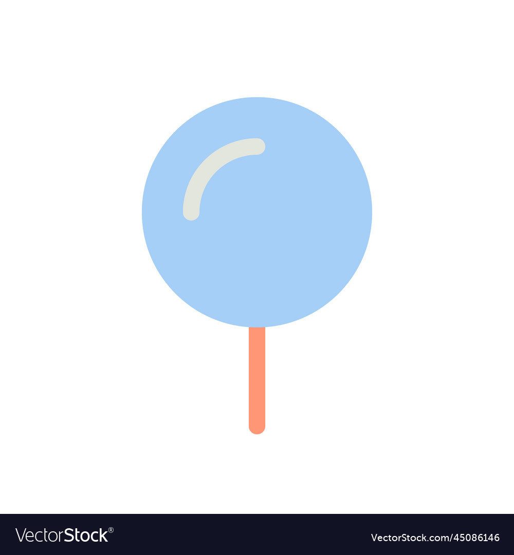 Rounded push pin flat color ui icon vector image Rounded push pin flat color ui icon