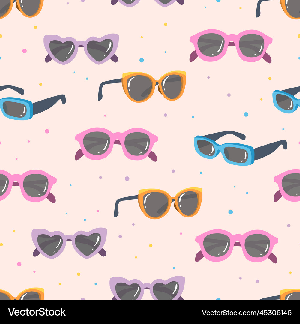 Seamless pattern with sunglasses Royalty Free Vector Image