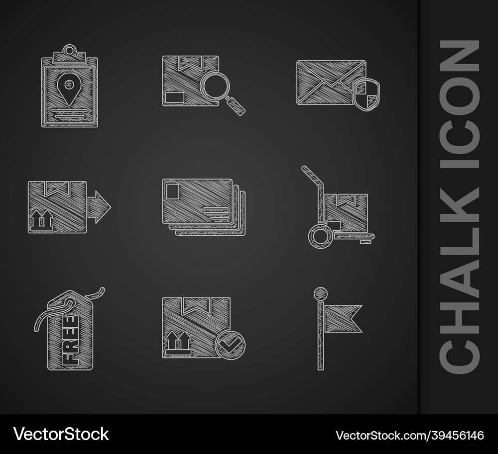 Set envelope package box with check mark Vector Image