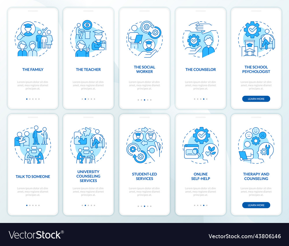 Student mental health awareness blue onboarding