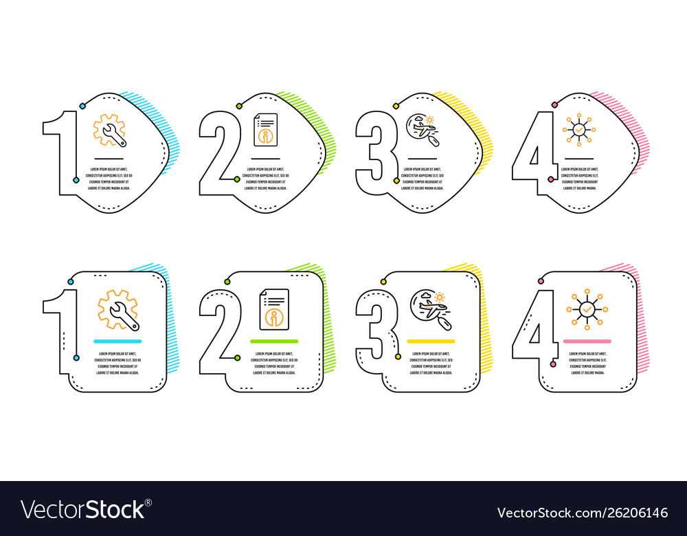 Technical info search flight and customisation vector image Technical info search flight and customisation