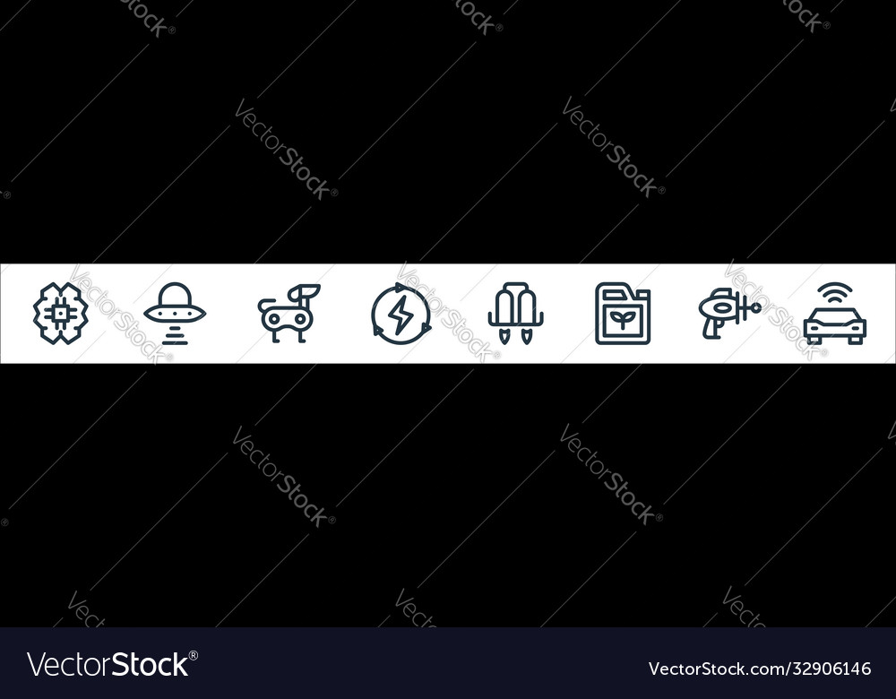 Technology future line icons linear set