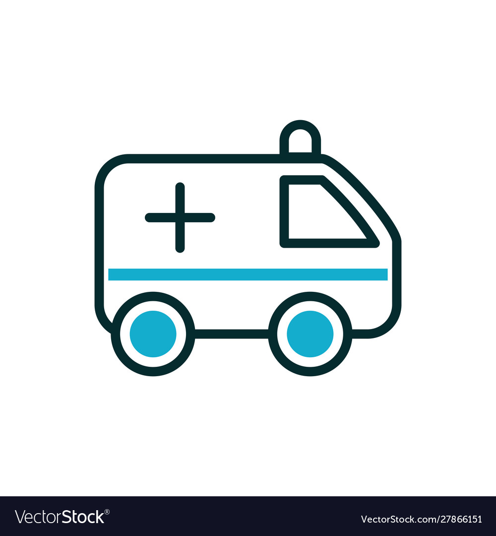 Ambulance emergency urgency medical icon line fill