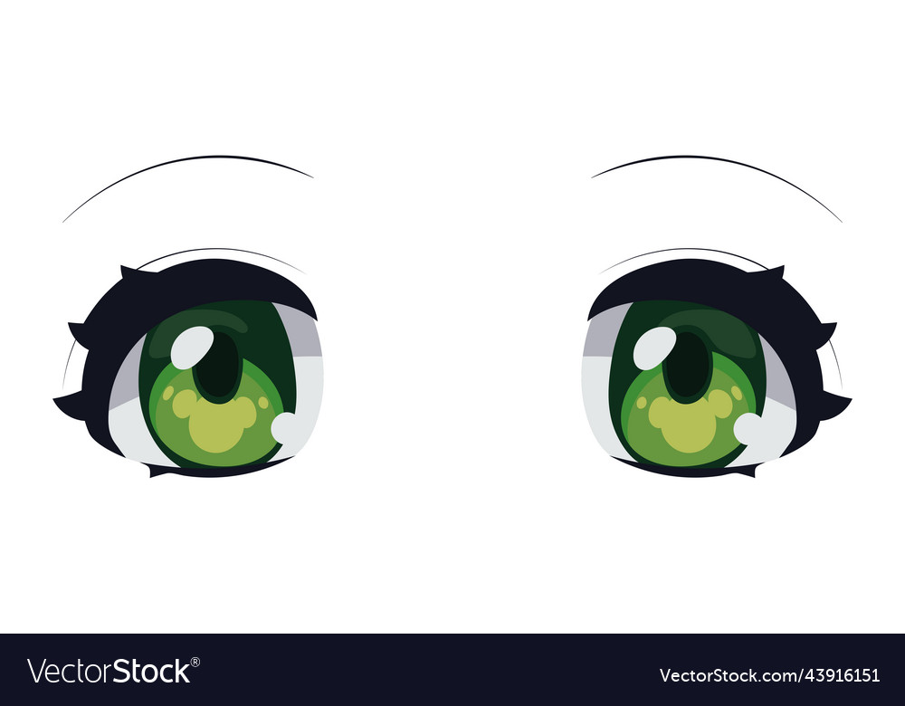 Anime green eyes Royalty Free Vector Image - VectorStock