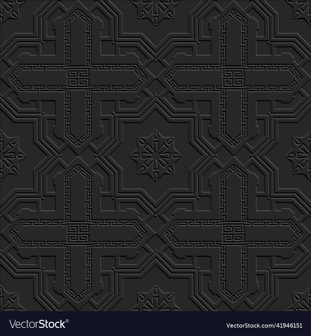 Black textured 3d seamless pattern embossed