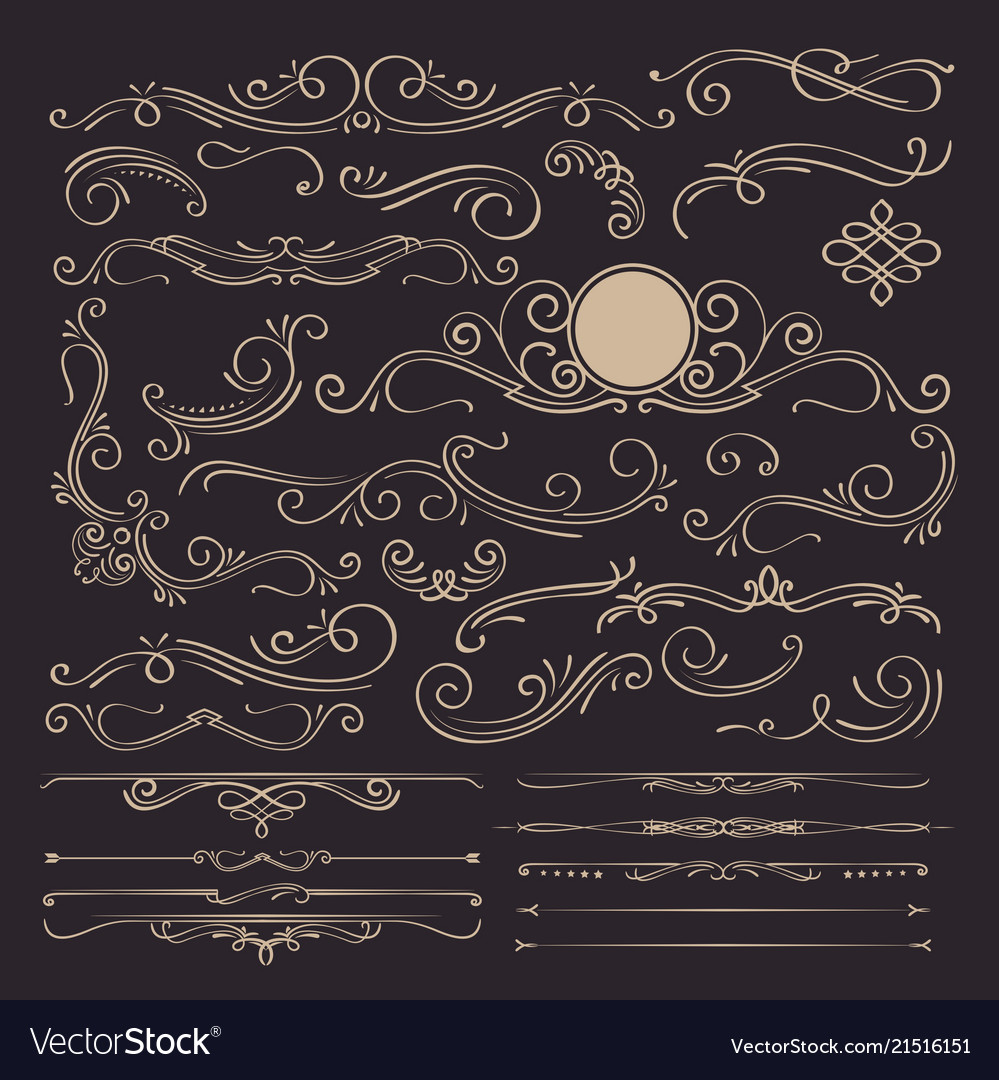 Calligraphic elements and page decoration vector image Calligraphic elements and page decoration